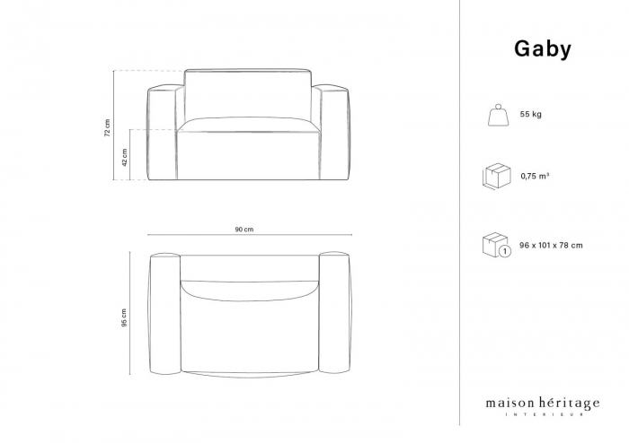 Fotoliu Gaby cu tapiterie din catifea [5]