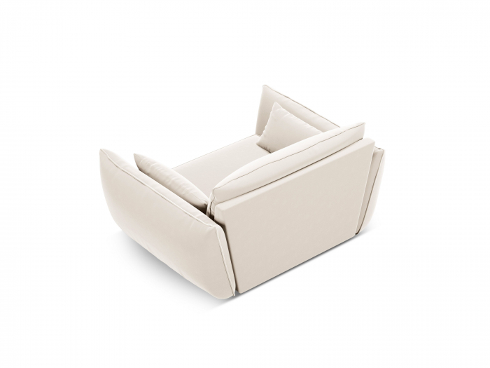 Fotoliu Kaelle cu tapiterie din catifea, bej deschis [3]