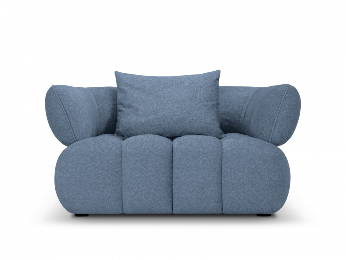 Fotoliu Reese si tapiterie din tesatura structurala, albastru jeans [3]