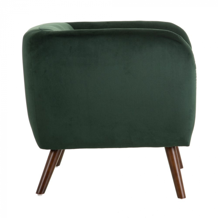 Fotoliu Relleno cu tapițerie din catifea și picioare din lemn de fag  81 X 73 X 70 CM, verde [4]