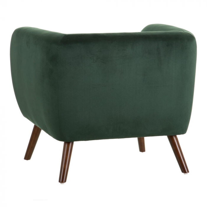 Fotoliu Relleno cu tapițerie din catifea și picioare din lemn de fag  81 X 73 X 70 CM, verde [5]