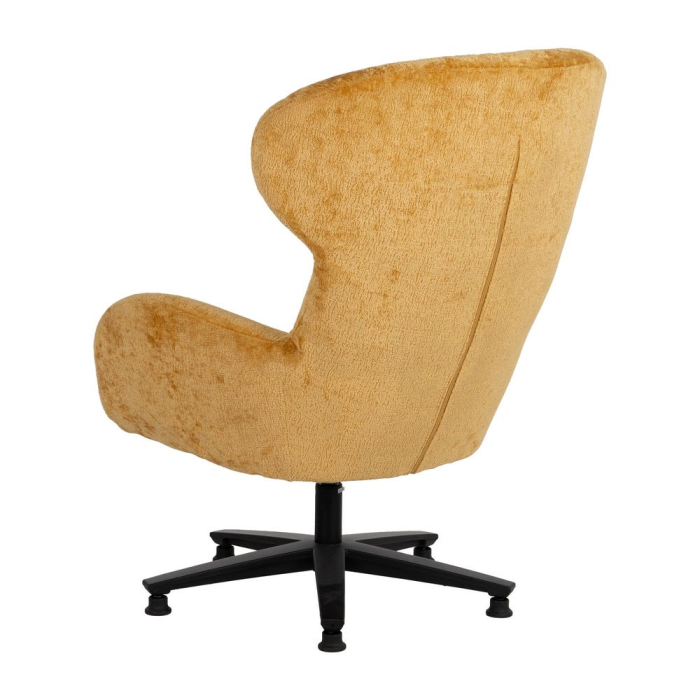 Fotoliu rotativ din țesătură de culoare mustar și metal 78 x 84,50 x 104,50 [5]