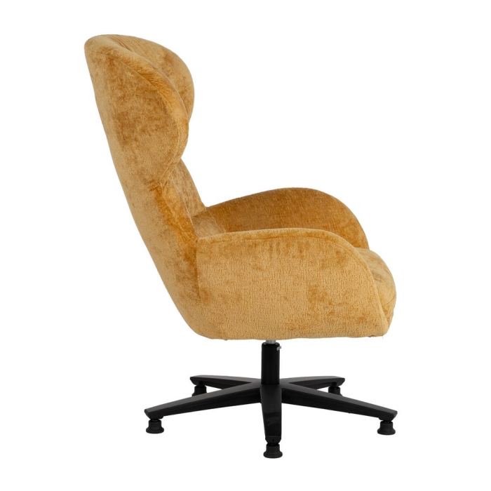 Fotoliu rotativ din țesătură de culoare mustar și metal 78 x 84,50 x 104,50 [4]