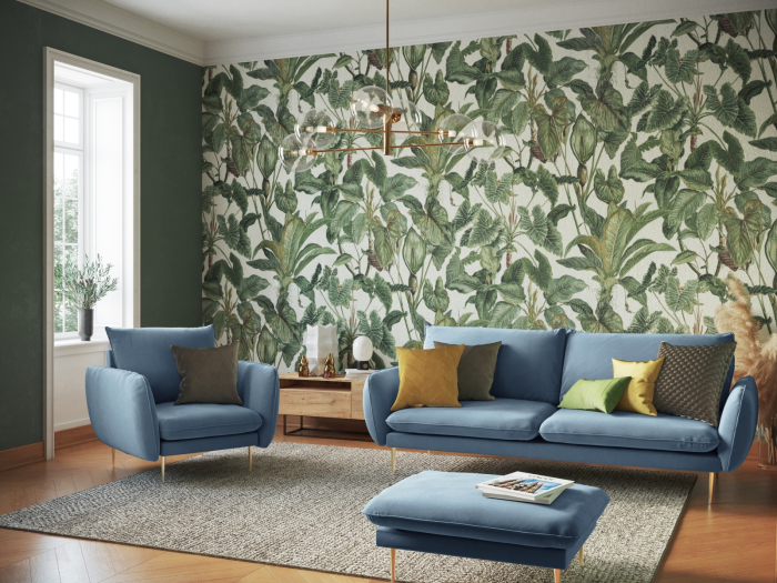 Fotoliu Vienna cu tapiterie din catifea [6]