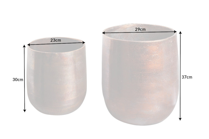 Ghiveci FLOWERS mare, set de 2, cu finisaj cupru marmorat [10]