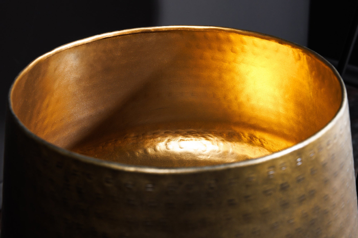 Ghiveci FLOWERS set de 2 rame negre cu efect de ciocan din alamă [8]