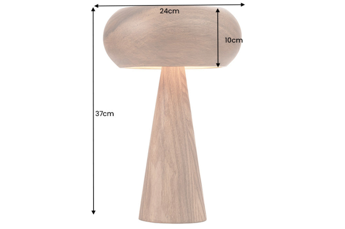 Lampă de masă ALVA 40cm, fier și lemn de salcâm natural [11]