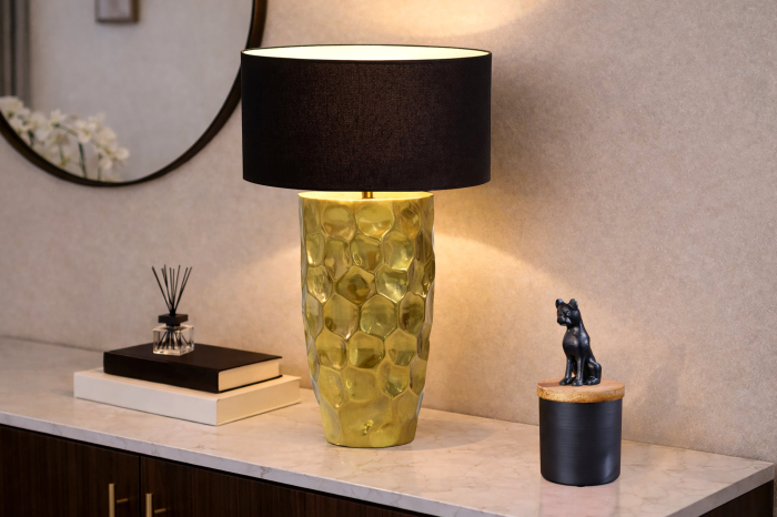 Lampă de masă AURELIA 55cm, aurie efect lovitura de ciocan  [3]