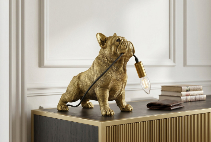 Lampă de masă aurie , BULLDOG 35cm,sculptură câine  [3]
