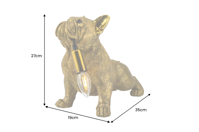 Lampă de masă aurie , BULLDOG 35cm,sculptură câine  [11]