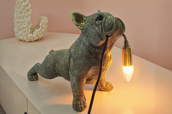 Lampă de masă aurie , BULLDOG 35cm,sculptură câine  [10]
