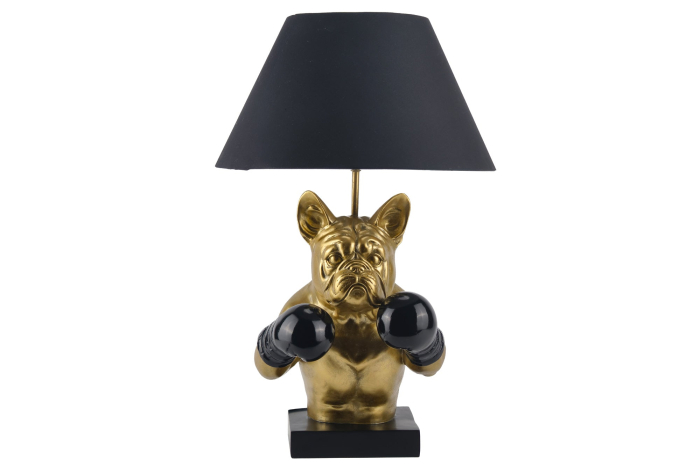 Lampă de masă aurie,BULLDOG 55cm,abajur negru [4]