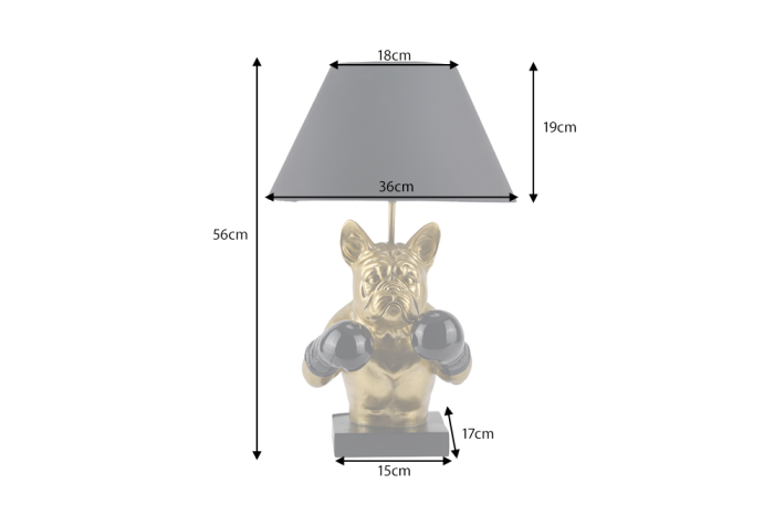 Lampă de masă aurie,BULLDOG 55cm,abajur negru [6]