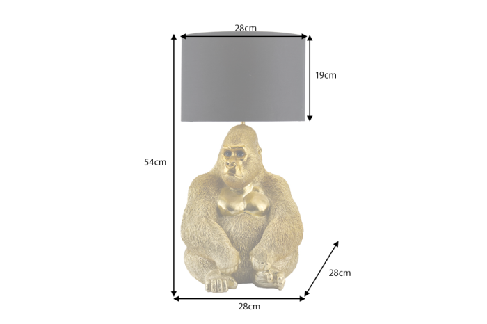 Lampă de masă aurie,KING APE 55cm,abajur negru [6]