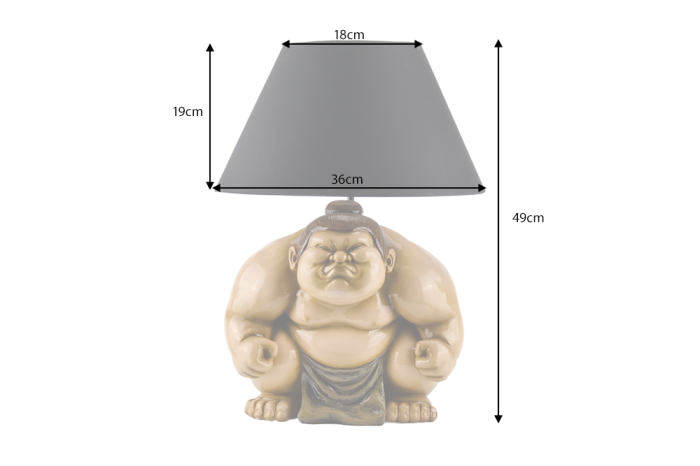 Lampă de masă bej,SUMO 50cm,abajur negru [6]