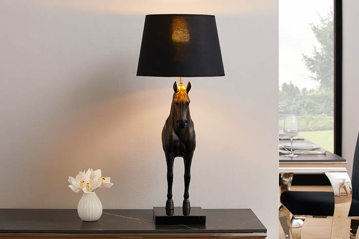 Lampă de masă BLACK BEAUTY 75cm neagra, sculptură cal  [5]