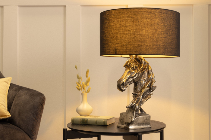 Lampă de masă CABALLO argintie fără abajur [3]