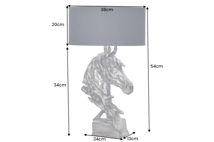 Lampă de masă CABALLO argintie fără abajur [13]