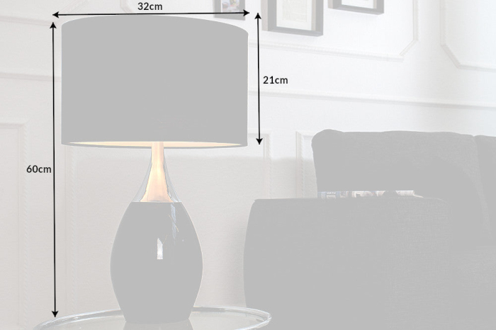Lampă de masă CARLA 60cm cu abajur negru [7]
