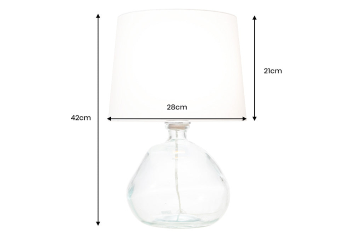 Lampă de masă CLASSIC 40cm din sticlă reciclată cu abajur alb   [11]