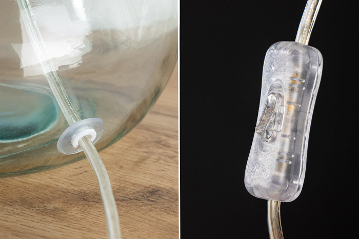 Lampă de masă CLASSIC 60cm din sticlă reciclată cu abajur alb  [10]