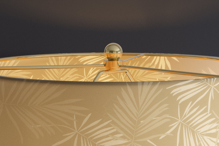 Lampă de masă CLASSICO 50cm abajur alb auriu sticlă transparentă  [6]