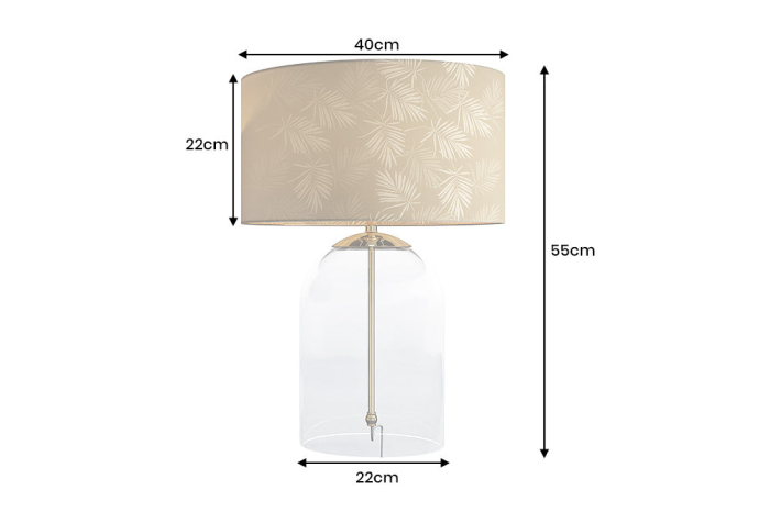 Lampă de masă CLASSICO 55cm abajur alb auriu sticlă transparentă  [11]