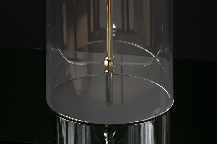 Lampă de masă CLASSICO 55cm abajur alb auriu sticlă transparentă  [8]