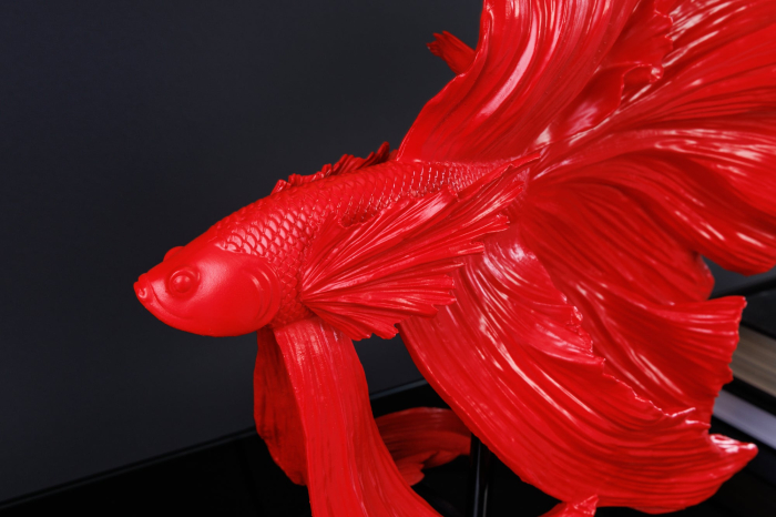 Lampă de masă CROWNTAIL 65cm din polirășină rosie cu abajur negru  [6]