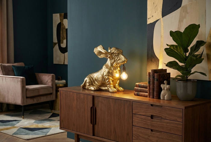 Lampă de masă DACKEL 70cm aurie [4]