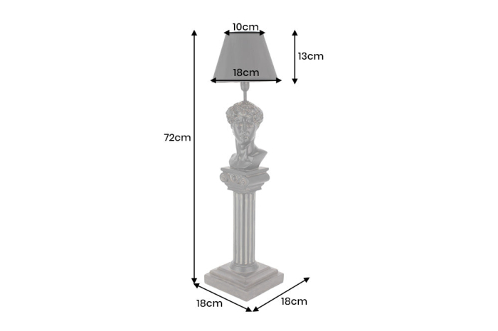 Lampă de masă DAVID 70cm sculptură neagră [4]