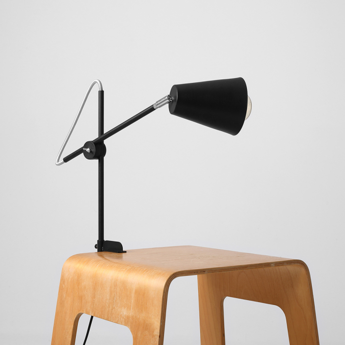 Lampă de masă din metal negru cu sistem de fixare, 50 cm [6]