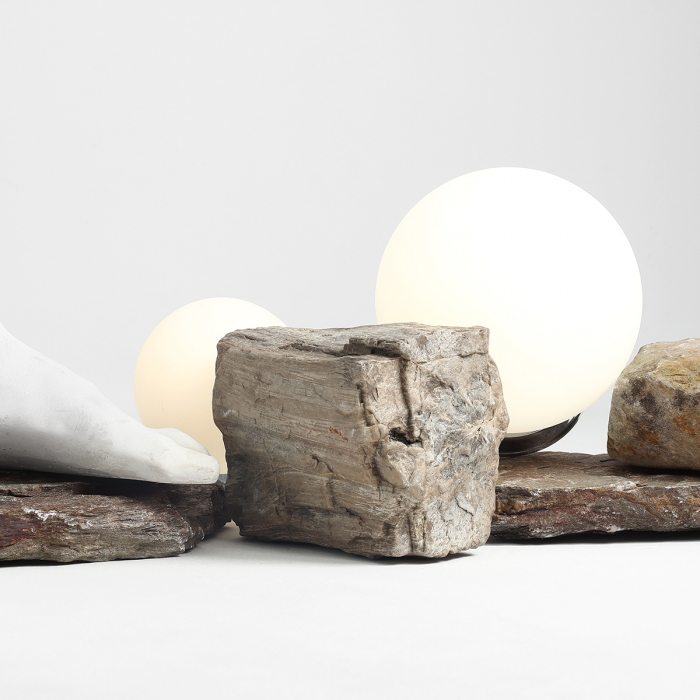 Lampă de masă din metal argintiu și abajur din sticlă Ball, 20 cm [7]