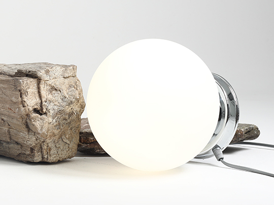 Lampă de masă din metal argintiu și abajur din sticlă Ball, 20 cm [2]