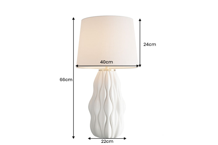 Lampă de masă ELEGANCIA 65cm, ceramică alb-auriu, cu abajur alb  [9]