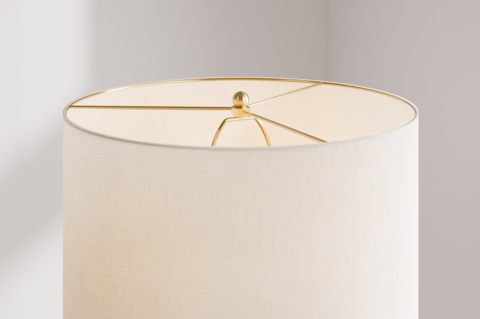 Lampă de masă ELEGANCIA 70cm,ceramică negru-auriu, cu abajur alb  [5]