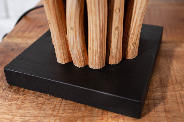 Lampă de masă EUPHORIA, din lemn plutitor cu abajur alb din in [7]