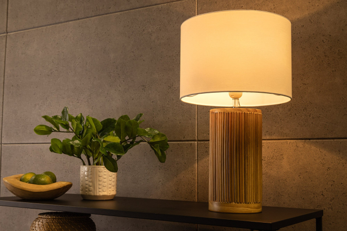 Lampă de masă GATSBY 50cm, din lemn natural de salcie și pin cu abajur alb  [5]