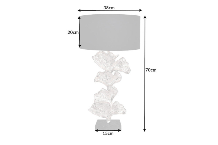 Lampă de masă GINKGO 70cm argintie fără abajur [8]