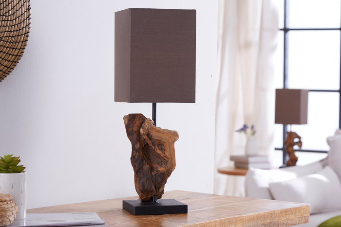 Lampă de masă HYPNOTIC 45cm maro, din lemn plutitor  [6]