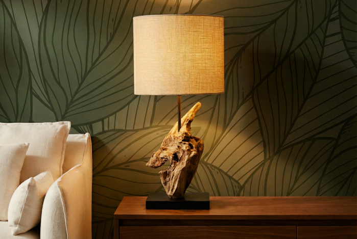 Lampă de masă HYPNOTIC 58cm din lemn de tec natural [6]