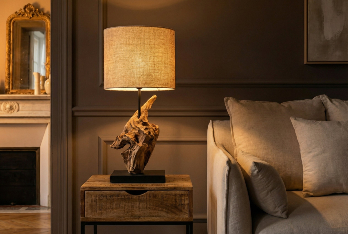 Lampă de masă HYPNOTIC 58cm din lemn de tec natural [4]