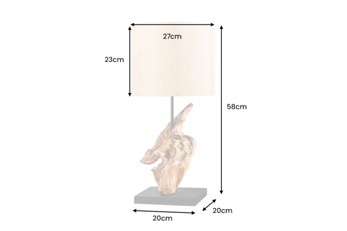 Lampă de masă HYPNOTIC 58cm din lemn de tec natural [14]