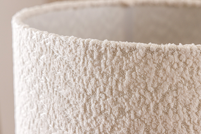 Lampă de masă JEWELRY 60cm din lemn natural de mangostan, cu abajur bouclé alb [6]