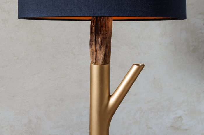 Lampă de masă JEWELRY 75cm, cadru susținut, culoare auriu-natural , abajur negru [8]