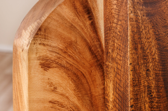 Lampă de masă LOVERS 60cm din lemn natural de raintree, cu abajur alb bouclé [9]