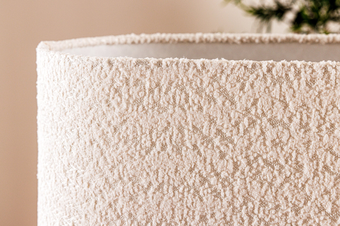 Lampă de masă LOVERS 60cm din lemn natural de raintree, cu abajur alb bouclé [5]