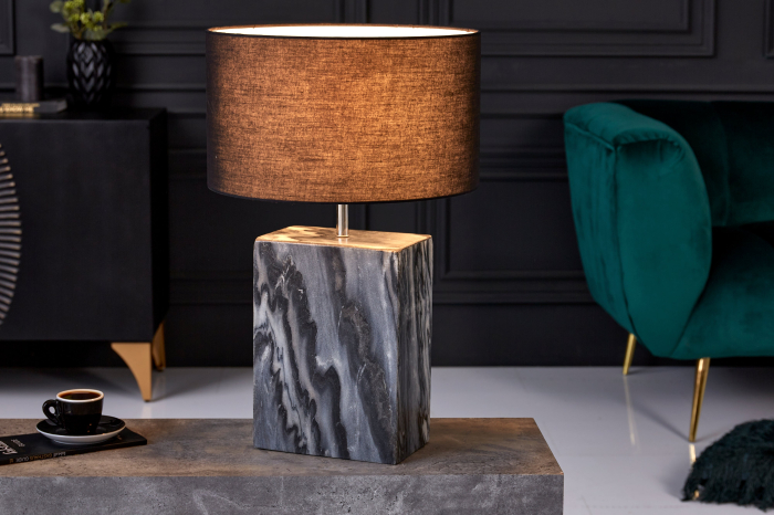 Lampă de masă NOBLE 35cm baza marmură neagră fără abajur [7]