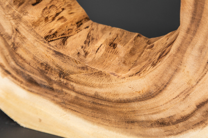 Lampă de masă ORGANIC ARTWORK 55cm, din lemn masiv de nuc cu abajur bej [8]