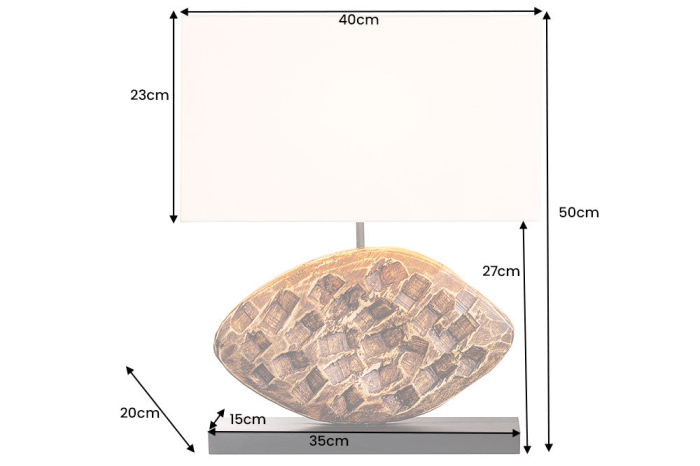 Lampă de masă REEF 50cm lemn de arbore de ploaie [10]